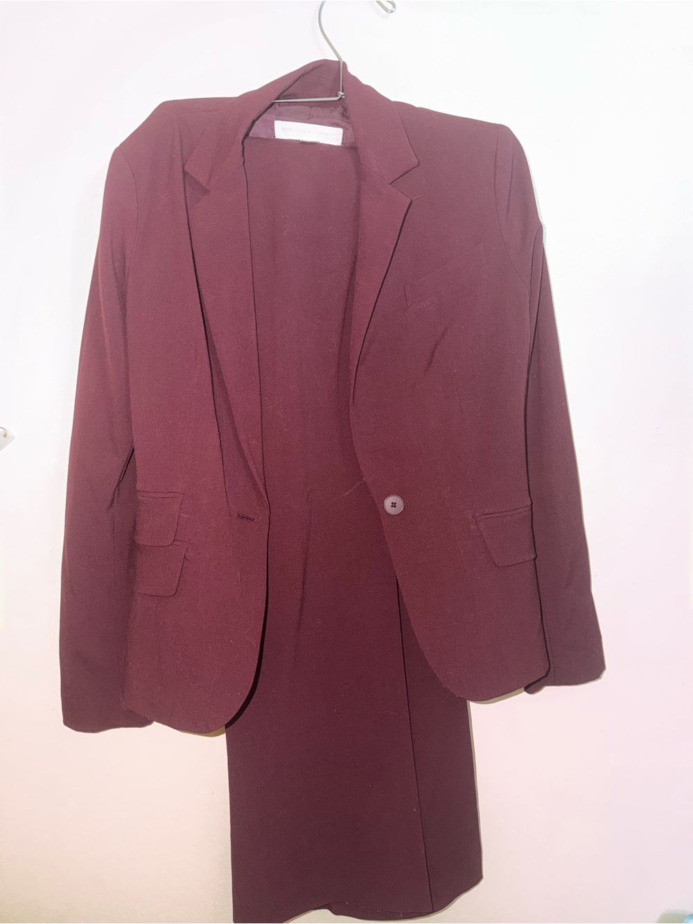 New York & Company Burgundy Women's Two-Piece Suit